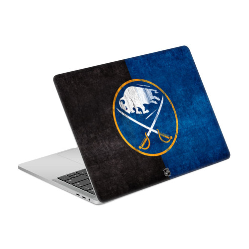 NHL Buffalo Sabres Half Distressed Vinyl Sticker Skin Decal Cover for Apple MacBook Pro 13.3" A1708