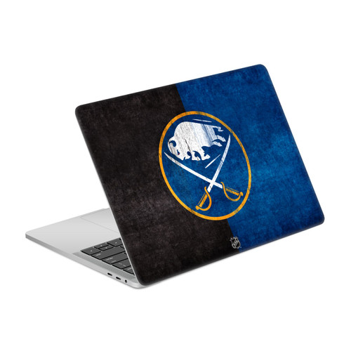 NHL Buffalo Sabres Half Distressed Vinyl Sticker Skin Decal Cover for Apple MacBook Pro 13" A2338