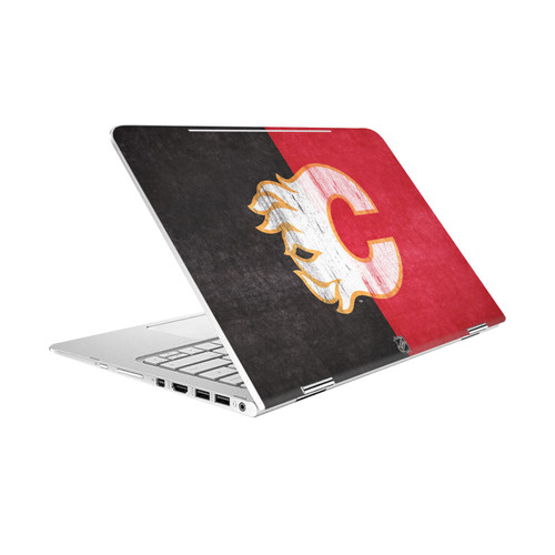 NHL Calgary Flames Half Distressed Vinyl Sticker Skin Decal Cover for HP Spectre Pro X360 G2