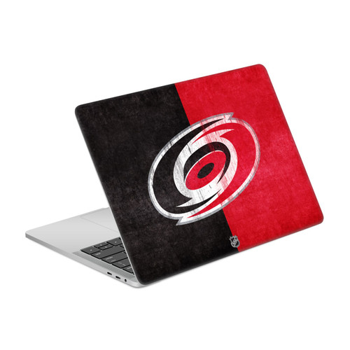 NHL Carolina Hurricanes Half Distressed Vinyl Sticker Skin Decal Cover for Apple MacBook Pro 13" A2338