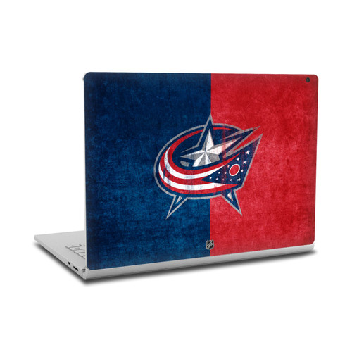 NHL Columbus Blue Jackets Half Distressed Vinyl Sticker Skin Decal Cover for Microsoft Surface Book 2