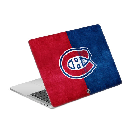 NHL Montreal Canadiens Half Distressed Vinyl Sticker Skin Decal Cover for Apple MacBook Pro 13" A2338