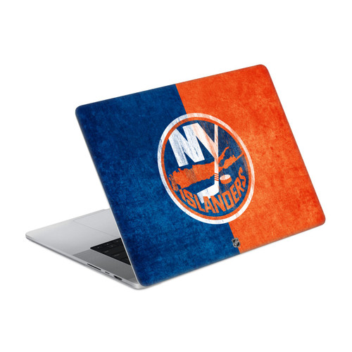 NHL New York Islanders Half Distressed Vinyl Sticker Skin Decal Cover for Apple MacBook Pro 14" A2442