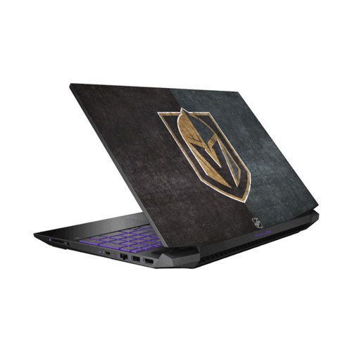 NHL Vegas Golden Knights Half Distressed Vinyl Sticker Skin Decal Cover for HP Pavilion 15.6" 15-dk0047TX