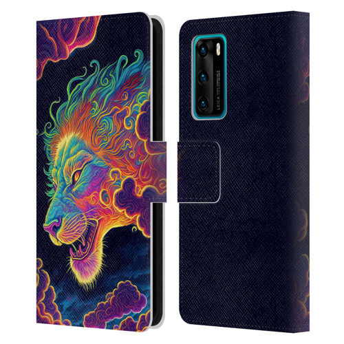 Wumples Cosmic Animals Clouded Lion Leather Book Wallet Case Cover For Huawei P40 5G