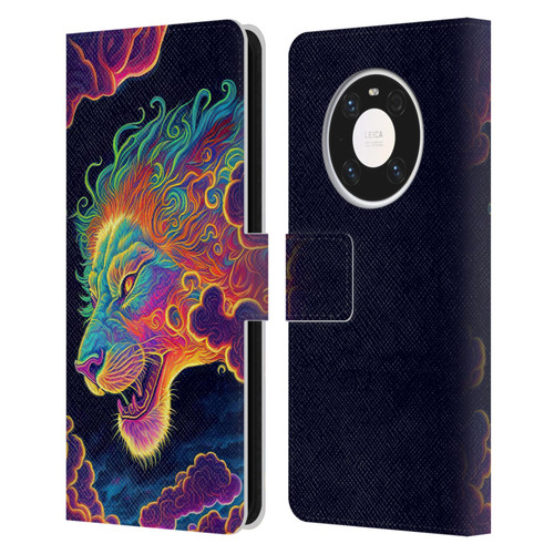 Wumples Cosmic Animals Clouded Lion Leather Book Wallet Case Cover For Huawei Mate 40 Pro 5G