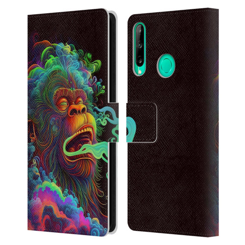 Wumples Cosmic Animals Clouded Monkey Leather Book Wallet Case Cover For Huawei P40 lite E