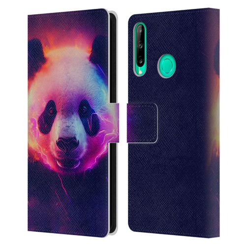 Wumples Cosmic Animals Panda Leather Book Wallet Case Cover For Huawei P40 lite E
