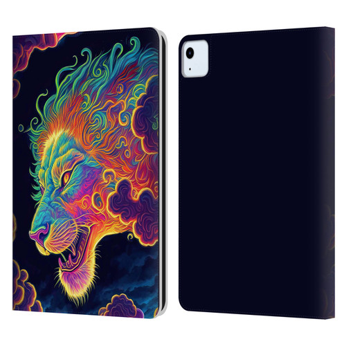 Wumples Cosmic Animals Clouded Lion Leather Book Wallet Case Cover For Apple iPad Air 11 2020/2022/2024