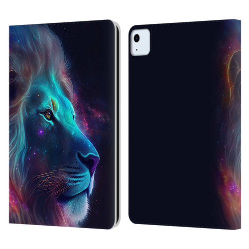 Wumples Cosmic Animals Lion Leather Book Wallet Case Cover For Apple iPad Air 2020 / 2022
