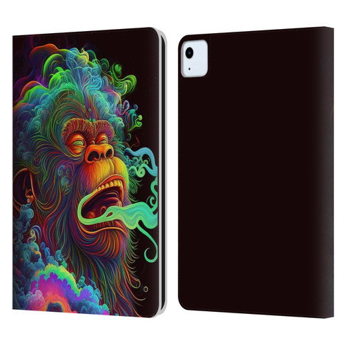 Wumples Cosmic Animals Clouded Monkey Leather Book Wallet Case Cover For Apple iPad Air 2020 / 2022