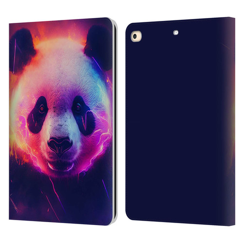 Wumples Cosmic Animals Panda Leather Book Wallet Case Cover For Apple iPad 9.7 2017 / iPad 9.7 2018