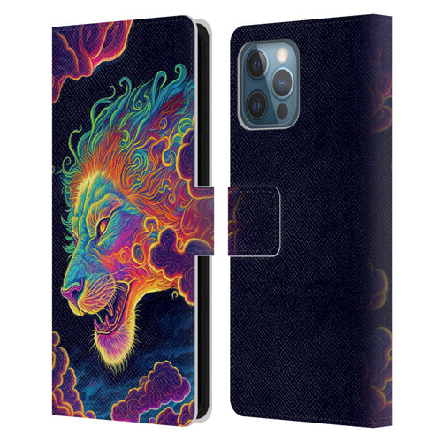 Wumples Cosmic Animals Clouded Lion Leather Book Wallet Case Cover For Apple iPhone 12 Pro Max