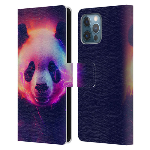 Wumples Cosmic Animals Panda Leather Book Wallet Case Cover For Apple iPhone 12 Pro Max