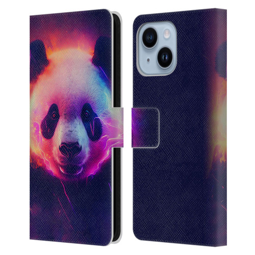 Wumples Cosmic Animals Panda Leather Book Wallet Case Cover For Apple iPhone 14 Plus