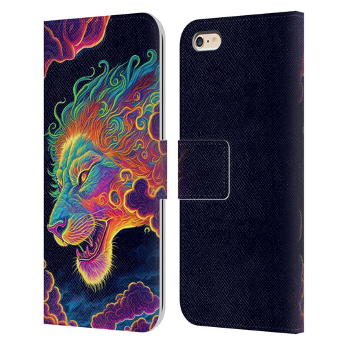 Wumples Cosmic Animals Clouded Lion Leather Book Wallet Case Cover For Apple iPhone 6 Plus / iPhone 6s Plus