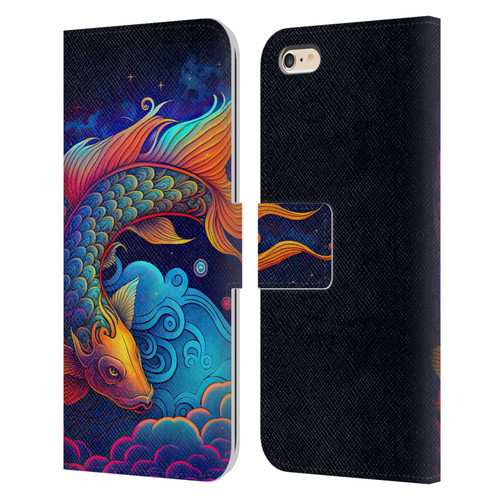 Wumples Cosmic Animals Clouded Koi Fish Leather Book Wallet Case Cover For Apple iPhone 6 Plus / iPhone 6s Plus