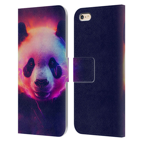 Wumples Cosmic Animals Panda Leather Book Wallet Case Cover For Apple iPhone 6 Plus / iPhone 6s Plus