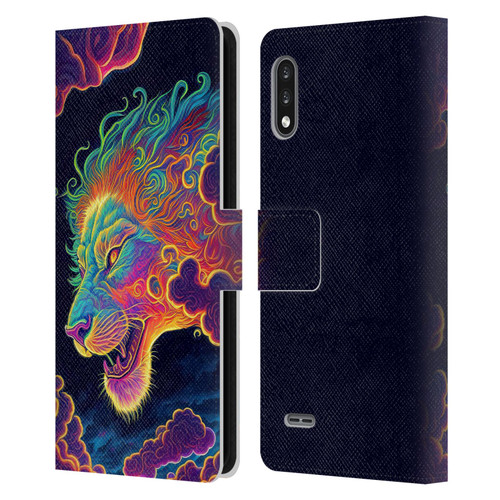 Wumples Cosmic Animals Clouded Lion Leather Book Wallet Case Cover For LG K22