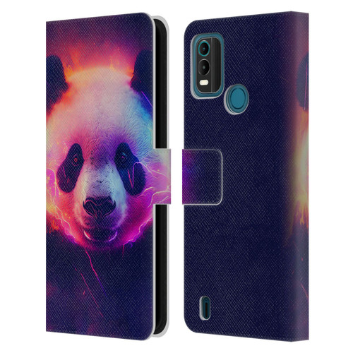 Wumples Cosmic Animals Panda Leather Book Wallet Case Cover For Nokia G11 Plus