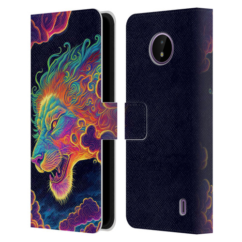 Wumples Cosmic Animals Clouded Lion Leather Book Wallet Case Cover For Nokia C10 / C20