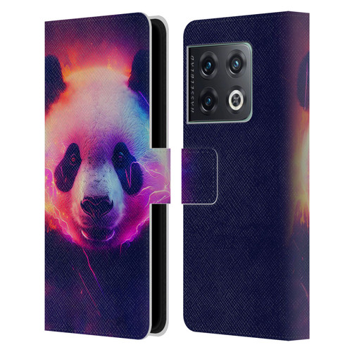 Wumples Cosmic Animals Panda Leather Book Wallet Case Cover For OnePlus 10 Pro