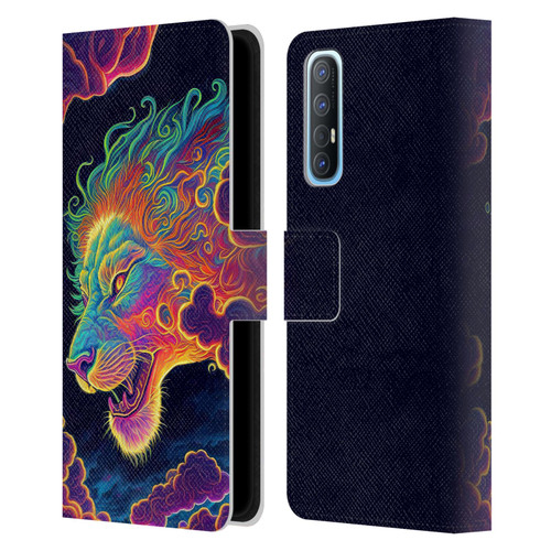 Wumples Cosmic Animals Clouded Lion Leather Book Wallet Case Cover For OPPO Find X2 Neo 5G