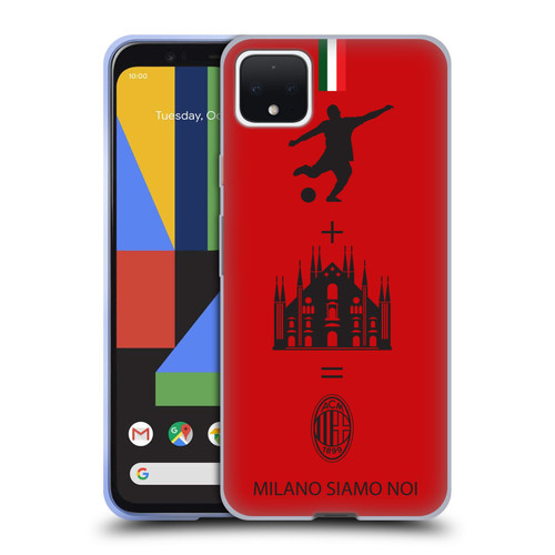 AC Milan Crest Patterns Red Soft Gel Case for Google Pixel 4 XL