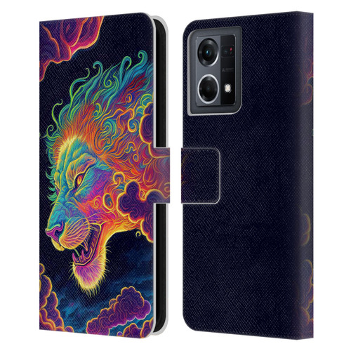 Wumples Cosmic Animals Clouded Lion Leather Book Wallet Case Cover For OPPO Reno8 4G