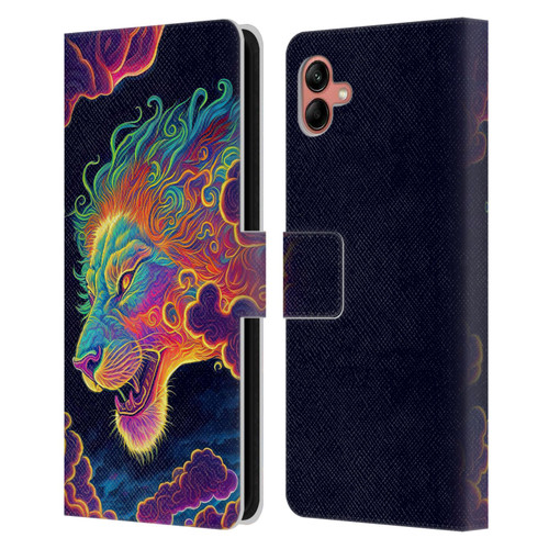 Wumples Cosmic Animals Clouded Lion Leather Book Wallet Case Cover For Samsung Galaxy A04 (2022)