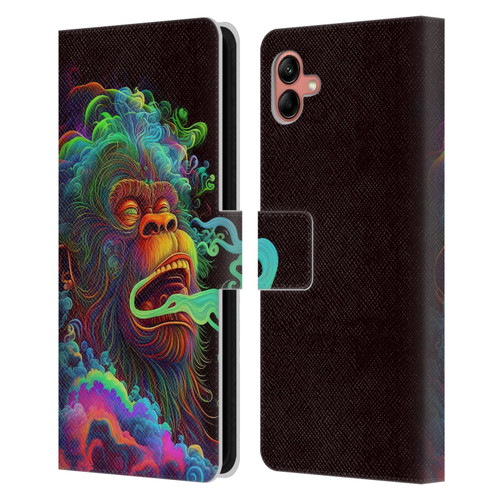 Wumples Cosmic Animals Clouded Monkey Leather Book Wallet Case Cover For Samsung Galaxy A04 (2022)