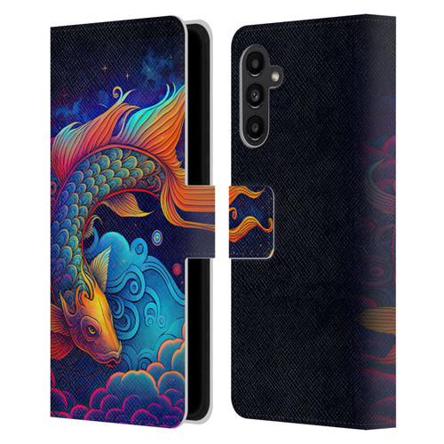 Wumples Cosmic Animals Clouded Koi Fish Leather Book Wallet Case Cover For Samsung Galaxy A13 5G (2021)