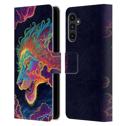 Wumples Cosmic Animals Clouded Lion Leather Book Wallet Case Cover For Samsung Galaxy A13 5G (2021)