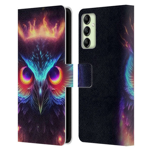 Wumples Cosmic Animals Owl Leather Book Wallet Case Cover For Samsung Galaxy A14 5G