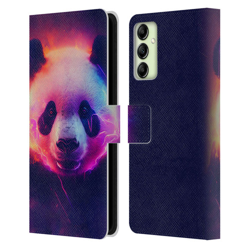 Wumples Cosmic Animals Panda Leather Book Wallet Case Cover For Samsung Galaxy A14 5G