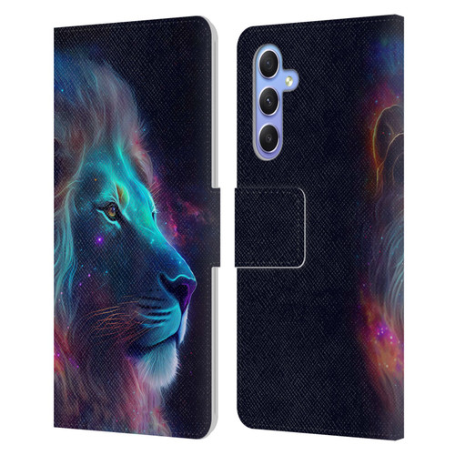 Wumples Cosmic Animals Lion Leather Book Wallet Case Cover For Samsung Galaxy A34 5G