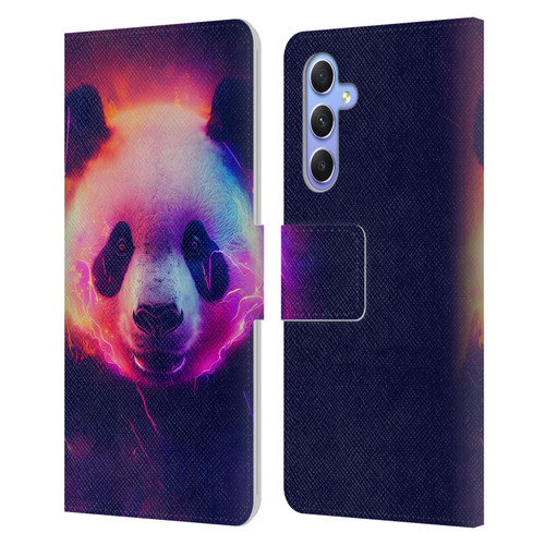 Wumples Cosmic Animals Panda Leather Book Wallet Case Cover For Samsung Galaxy A34 5G