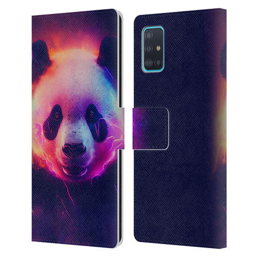 Wumples Cosmic Animals Panda Leather Book Wallet Case Cover For Samsung Galaxy A51 (2019)