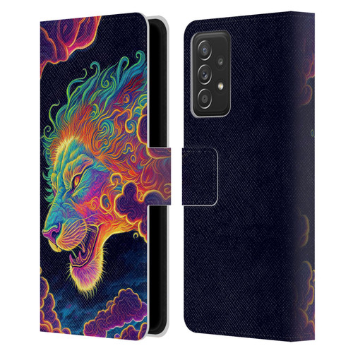 Wumples Cosmic Animals Clouded Lion Leather Book Wallet Case Cover For Samsung Galaxy A53 5G (2022)