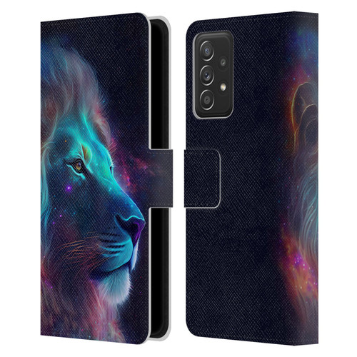 Wumples Cosmic Animals Lion Leather Book Wallet Case Cover For Samsung Galaxy A53 5G (2022)