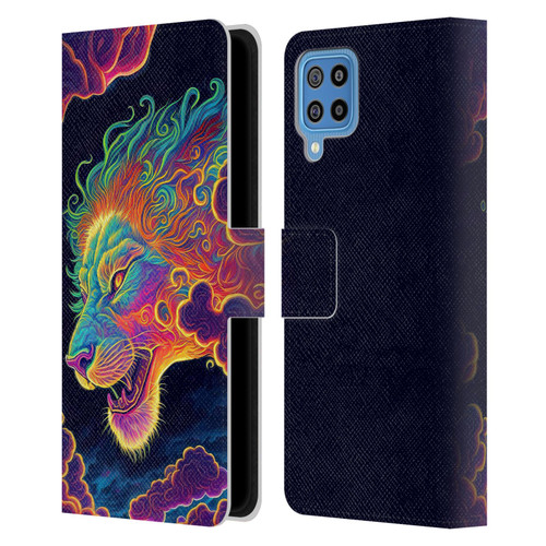 Wumples Cosmic Animals Clouded Lion Leather Book Wallet Case Cover For Samsung Galaxy F22 (2021)