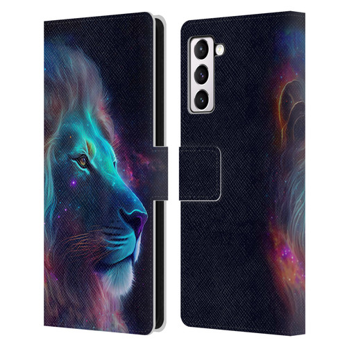 Wumples Cosmic Animals Lion Leather Book Wallet Case Cover For Samsung Galaxy S21+ 5G