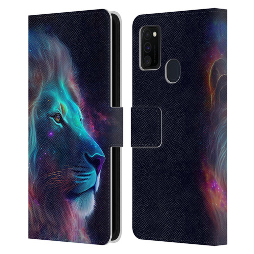 Wumples Cosmic Animals Lion Leather Book Wallet Case Cover For Samsung Galaxy M30s (2019)/M21 (2020)