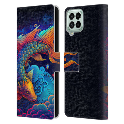 Wumples Cosmic Animals Clouded Koi Fish Leather Book Wallet Case Cover For Samsung Galaxy M53 (2022)