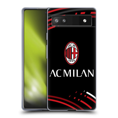 AC Milan Crest Patterns Curved Soft Gel Case for Google Pixel 6a