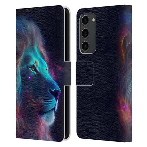 Wumples Cosmic Animals Lion Leather Book Wallet Case Cover For Samsung Galaxy S23+ 5G