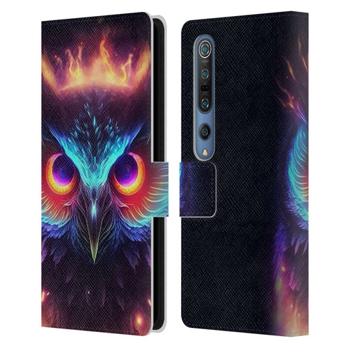 Wumples Cosmic Animals Owl Leather Book Wallet Case Cover For Xiaomi Mi 10 5G / Mi 10 Pro 5G
