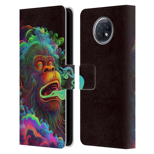 Wumples Cosmic Animals Clouded Monkey Leather Book Wallet Case Cover For Xiaomi Redmi Note 9T 5G