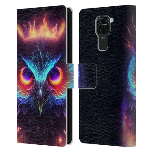 Wumples Cosmic Animals Owl Leather Book Wallet Case Cover For Xiaomi Redmi Note 9 / Redmi 10X 4G