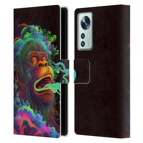 Wumples Cosmic Animals Clouded Monkey Leather Book Wallet Case Cover For Xiaomi 12